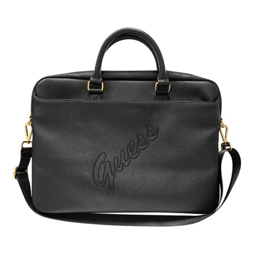Сумка Guess Saffiano Script logo Bag для ноутбука до 15 дюймов, черная