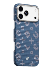 BlueO чехол для iPhone 17 Pro Max, Tactile Woven Air Aramid fiber (Kevlar) Blue (MagSafe)