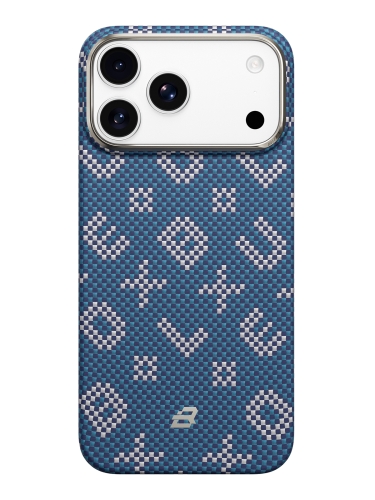BlueO чехол для iPhone 17 Pro Max, Tactile Woven Air Aramid fiber (Kevlar) Blue (MagSafe)