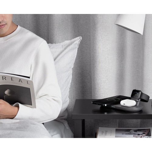 Беспроводная зарядка Uniq Aereo Mag 3-в-1 для Apple