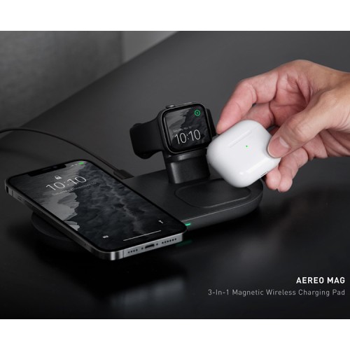 Беспроводная зарядка Uniq Aereo Mag 3-в-1 для Apple