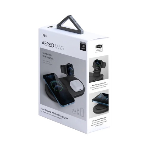 Беспроводная зарядка Uniq Aereo Mag 3-в-1 для Apple