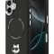 Karl Lagerfeld для iPhone 17 чехол PU NFT Choupette head Metal pin & Camera Hard Black (MagSafe)