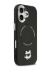 Karl Lagerfeld для iPhone 17 чехол PU NFT Choupette head Metal pin & Camera Hard Black (MagSafe)