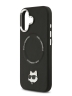 Karl Lagerfeld для iPhone 17 чехол PU NFT Choupette head Metal pin & Camera Hard Black (MagSafe)