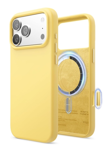 Elago для iPhone 17 Pro Max чехол Magnetic Silicone Yellow (MagSafe)
