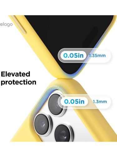 Elago для iPhone 17 Pro Max чехол Magnetic Silicone Yellow (MagSafe)