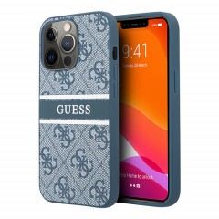 Чехол Guess 4G Stripe printed logo Hard для iPhone 13 Pro, синий