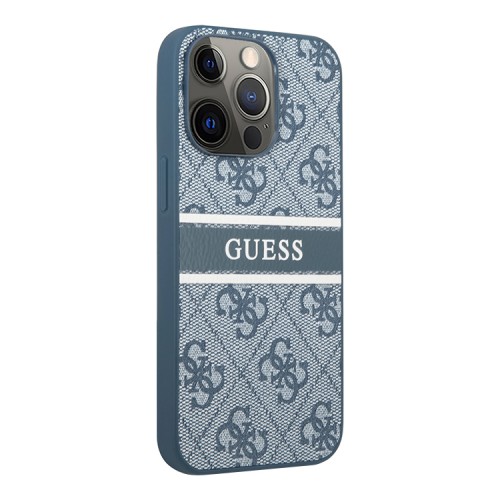 Чехол Guess 4G Stripe printed logo Hard для iPhone 13 Pro, синий