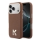 Karl Lagerfeld для iPhone 17 Pro Max чехол PU Full Wrapped K HEAD Metal logo & Cam Hard Brown (MagSafe)