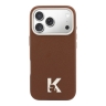 Karl Lagerfeld для iPhone 17 Pro Max чехол PU Full Wrapped K HEAD Metal logo & Cam Hard Brown (MagSafe)