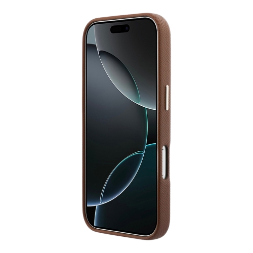 Karl Lagerfeld для iPhone 17 Pro Max чехол PU Full Wrapped K HEAD Metal logo & Cam Hard Brown (MagSafe)