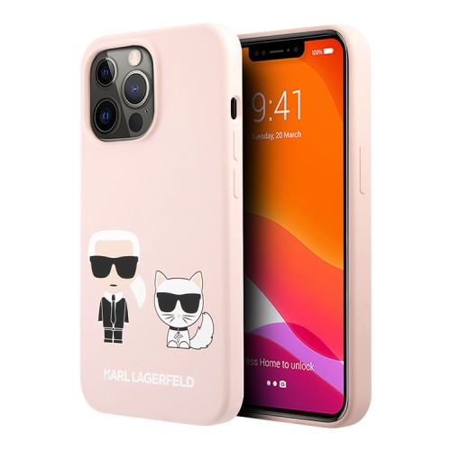 Чехол Lagerfeld Liquid silicone Karl & Choupette Hard для iPhone 13 Pro, розовый