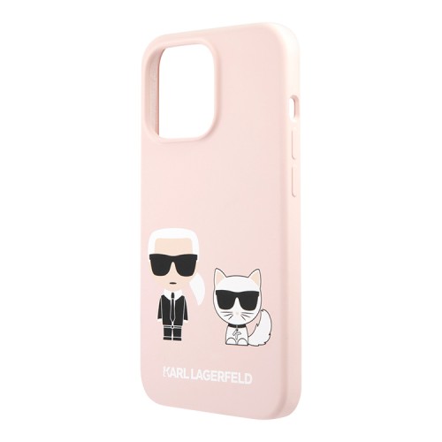 Чехол Lagerfeld Liquid silicone Karl & Choupette Hard для iPhone 13 Pro, розовый