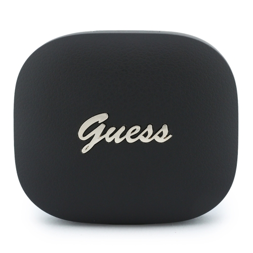 Guess Наушники TWS Bluetooth PU Leather Script metal logo with AI Black