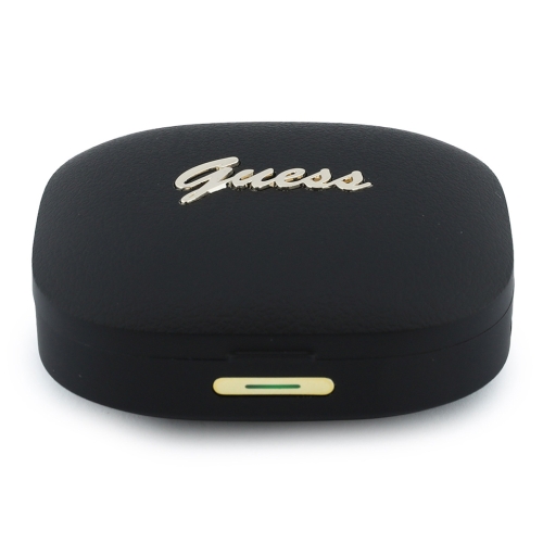 Guess Наушники TWS Bluetooth PU Leather Script metal logo with AI Black