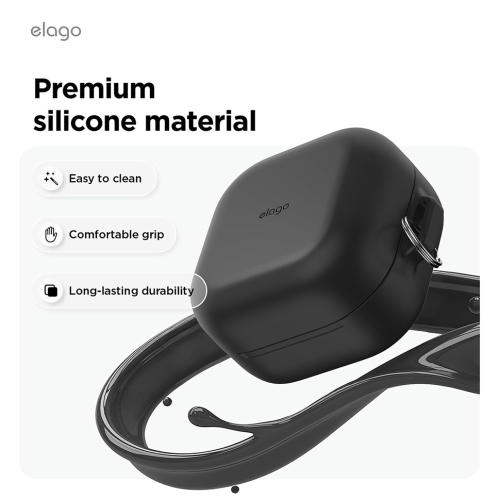 Elago для Galaxy Buds 4/4 Pro чехол Silicone Hang case Black