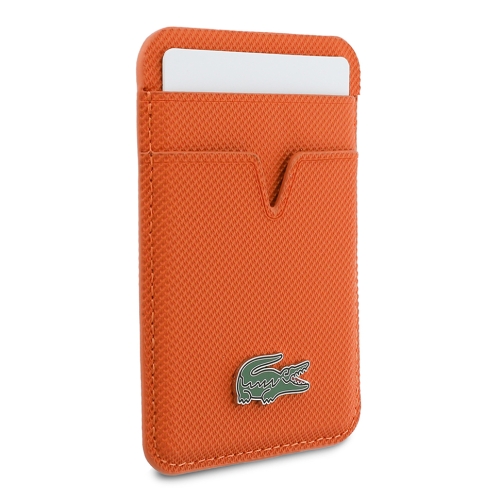 Lacoste картхолдер Wallet MagSafe Cardslot PVC Lacquer Metal logo Orange