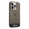 Чехол Guess Translucent w Electroplated camera Hard для iPhone 14 Pro, черный