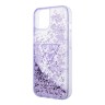 Чехол Guess Liquid glitter Triangle logo Hard Translucent для iPhone 14, фиолетовый