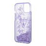Чехол Guess Liquid glitter Triangle logo Hard Translucent для iPhone 14, фиолетовый