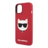 Чехол Lagerfeld Liquid silicone Choupette Hard для iPhone 14, красный (Magsafe)