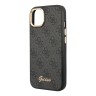 Чехол Guess PU 4G Script metal logo Hard для iPhone 14, черный