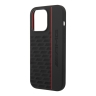 Чехол AMG Liquid Silicone Carbon pattern Hard для iPhone 14 Pro, черный