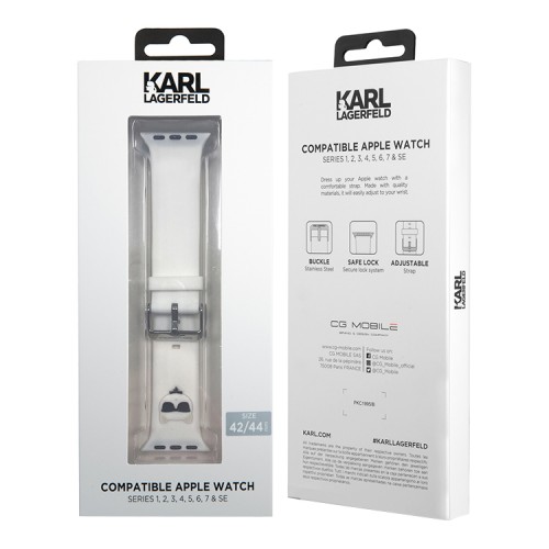 Ремешок Karl Lagerfeld Silicone Choupette head для Apple Watch 49-46-45-44 mm, белый