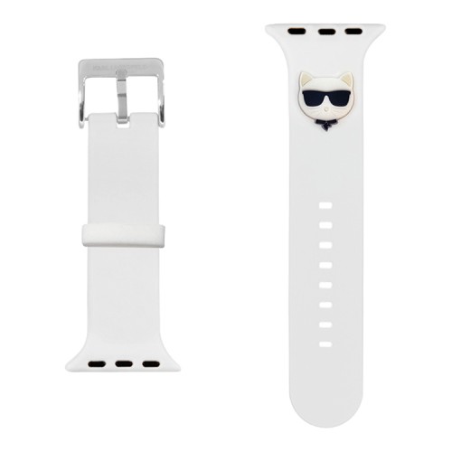 Ремешок Karl Lagerfeld Silicone Choupette head для Apple Watch 49-46-45-44 mm, белый