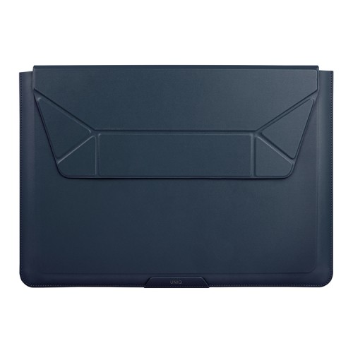 Uniq для ноутбуков 14" чехол Oslo V.2 PU leather Magnetic Laptop sleeve/foldable stand Navy Blue