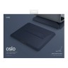 Uniq для ноутбуков 14" чехол Oslo V.2 PU leather Magnetic Laptop sleeve/foldable stand Navy Blue