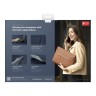 Uniq для ноутбуков 14" чехол Oslo V.2 PU leather Magnetic Laptop sleeve/foldable stand Navy Blue