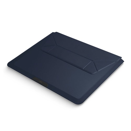Uniq для ноутбуков 14" чехол Oslo V.2 PU leather Magnetic Laptop sleeve/foldable stand Navy Blue