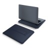 Uniq для ноутбуков 14" чехол Oslo V.2 PU leather Magnetic Laptop sleeve/foldable stand Navy Blue