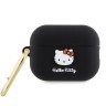 Hello Kitty для Airpods Pro 2 чехол Liquid silicone 3D Rubber Kitty Head Black