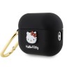 Hello Kitty для Airpods Pro 2 чехол Liquid silicone 3D Rubber Kitty Head Black