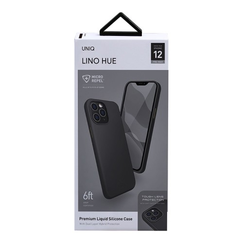 Чехол Uniq LINO Anti-microbial для iPhone 12 Pro Max, черный