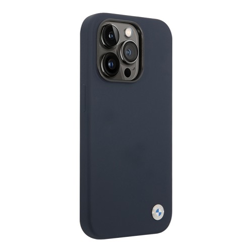 BMW для iPhone 15 Pro Max чехол Signature Liquid silicone Metal logo Hard Navy