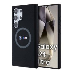 BMW для Galaxy S24 Ultra чехол M-Collection Liquid silicone Laser Ring Hard Black (MagSafe)