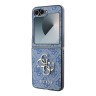 Guess для Galaxy Z Flip 6 чехол PU кожа 4G Big metal logo Blue