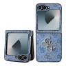 Guess для Galaxy Z Flip 6 чехол PU кожа 4G Big metal logo Blue