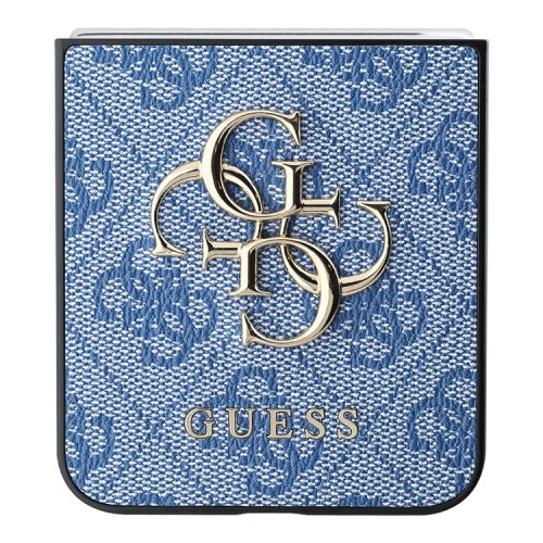 Guess для Galaxy Z Flip 6 чехол PU кожа 4G Big metal logo Blue