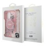 Guess для iPhone 16 Pro чехол PC/TPU Flowers + Pearl Hand Strap Pink (MagSafe)