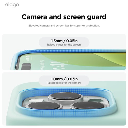 Elago для iPhone 16 Pro Max чехол Soft silicone (Liquid) Mint