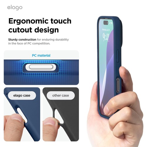 Elago для iPhone 16 чехол Soft silicone (Liquid) Jean Indigo