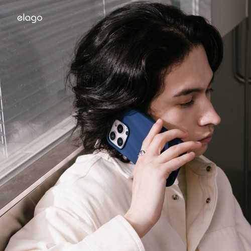 Elago для iPhone 16 чехол Soft silicone (Liquid) Jean Indigo