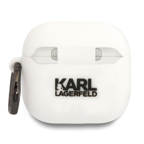 Karl Lagerfeld для Airpods 4 чехол Silicone case with ring NFT 3D Karl White