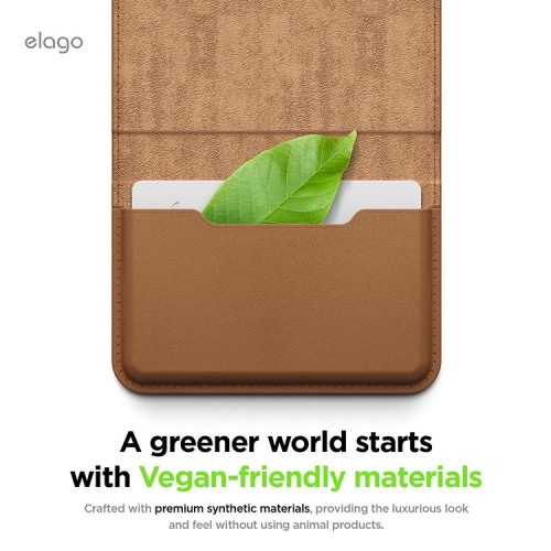 Elago магнитный бумажник MagSafe Card Pocket PU Leather Brown