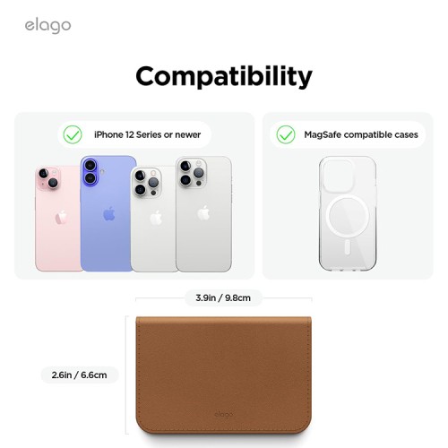 Elago магнитный бумажник MagSafe Card Pocket PU Leather Brown